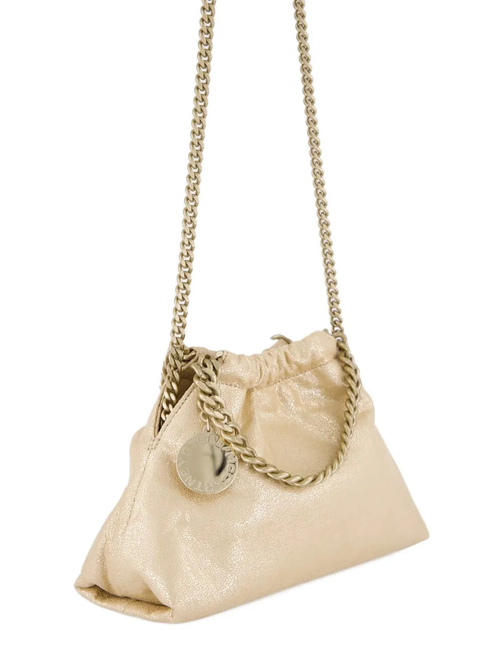 Borsa a spalla Falabella mini con coulisse e catena