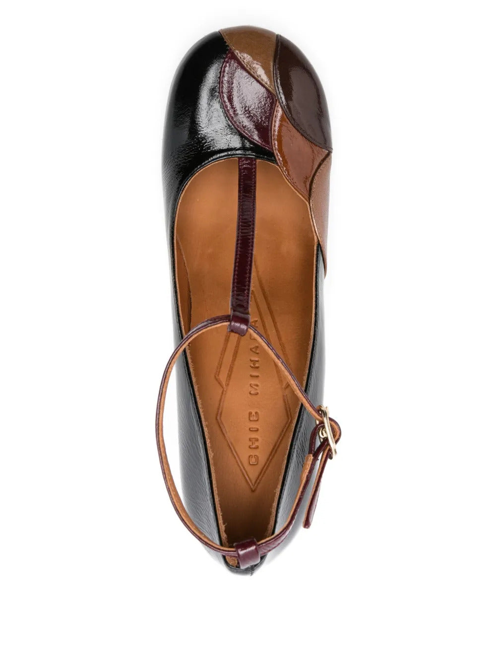 100mm Wotashi patchwork T-bar pumps