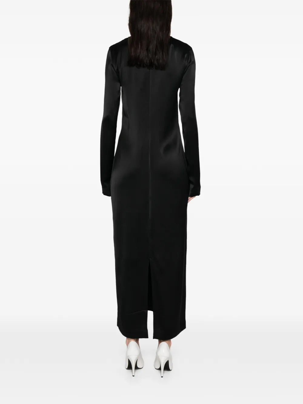 satin maxi dress