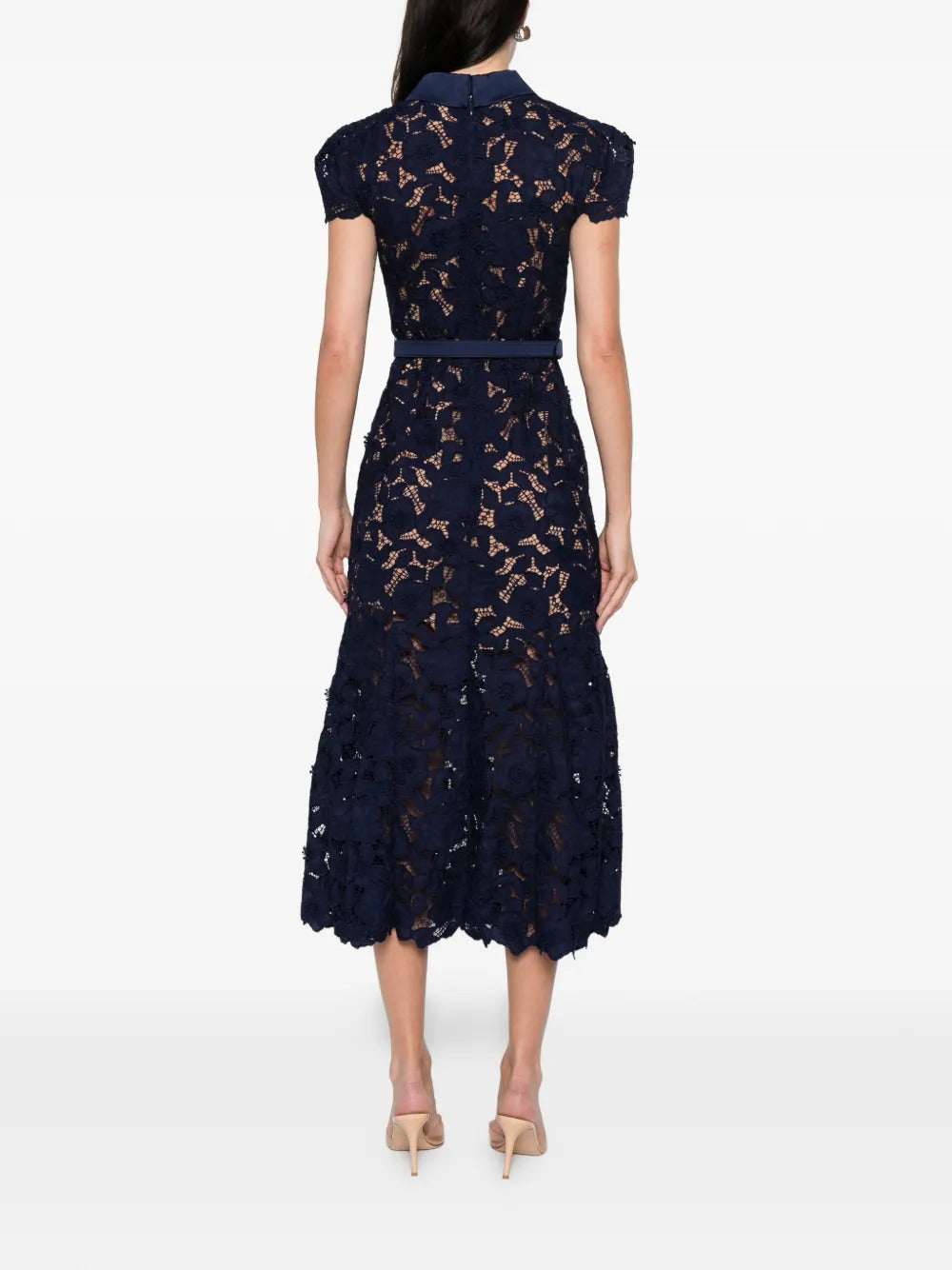 guipure-lace midi dress