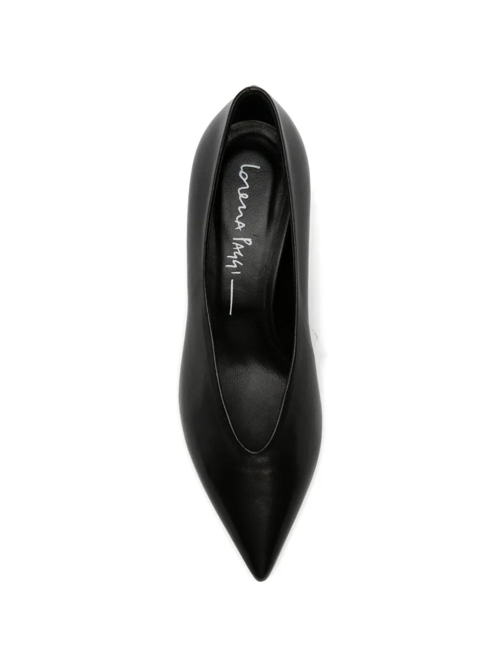 black leather pointed toe