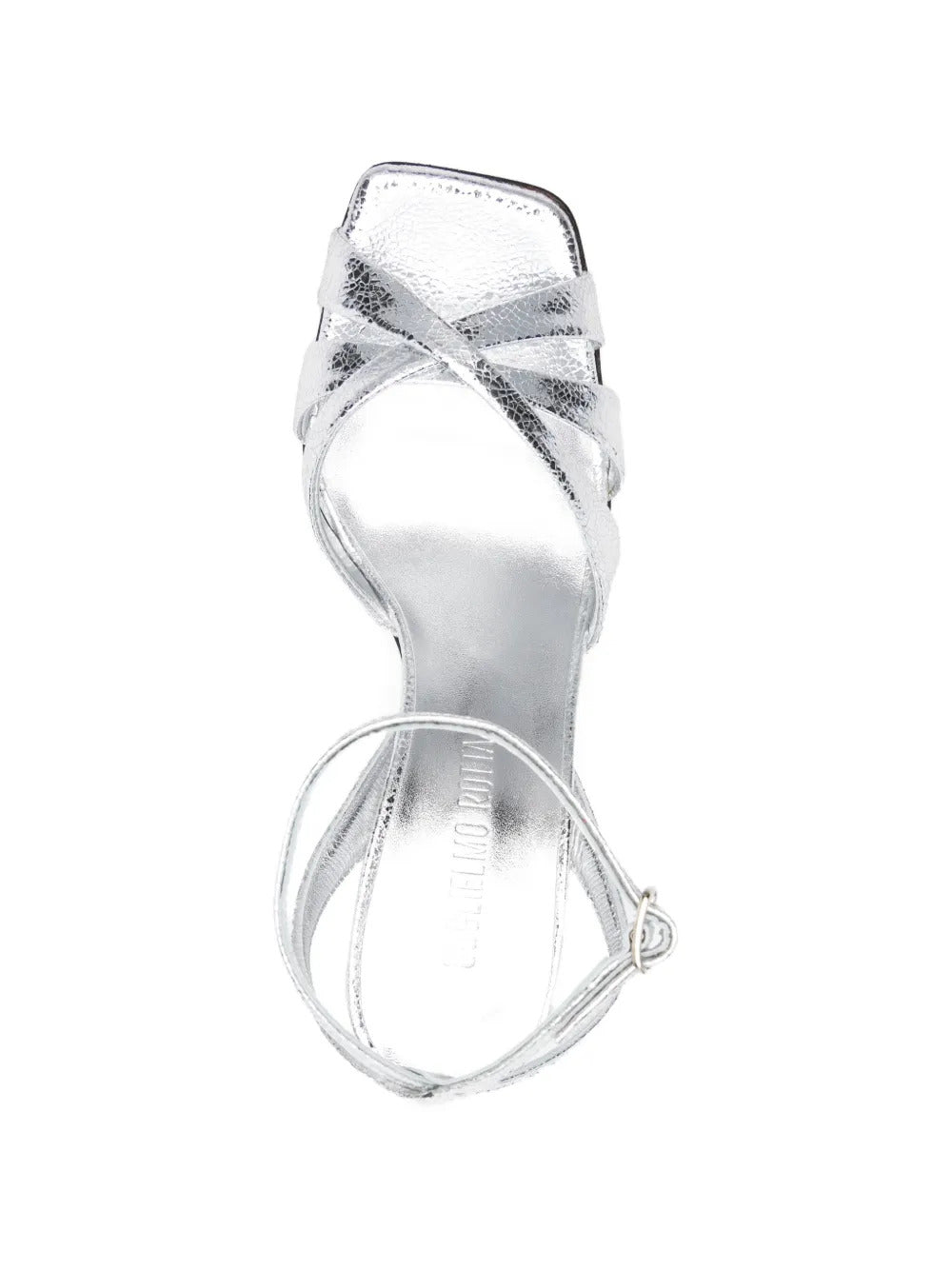 silver open toe twisted detail