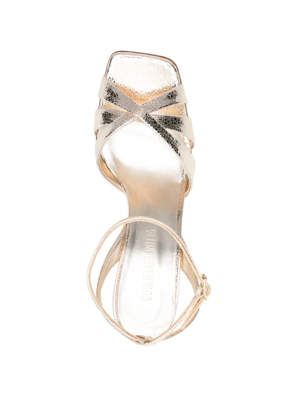 gold buckle fastening open toe