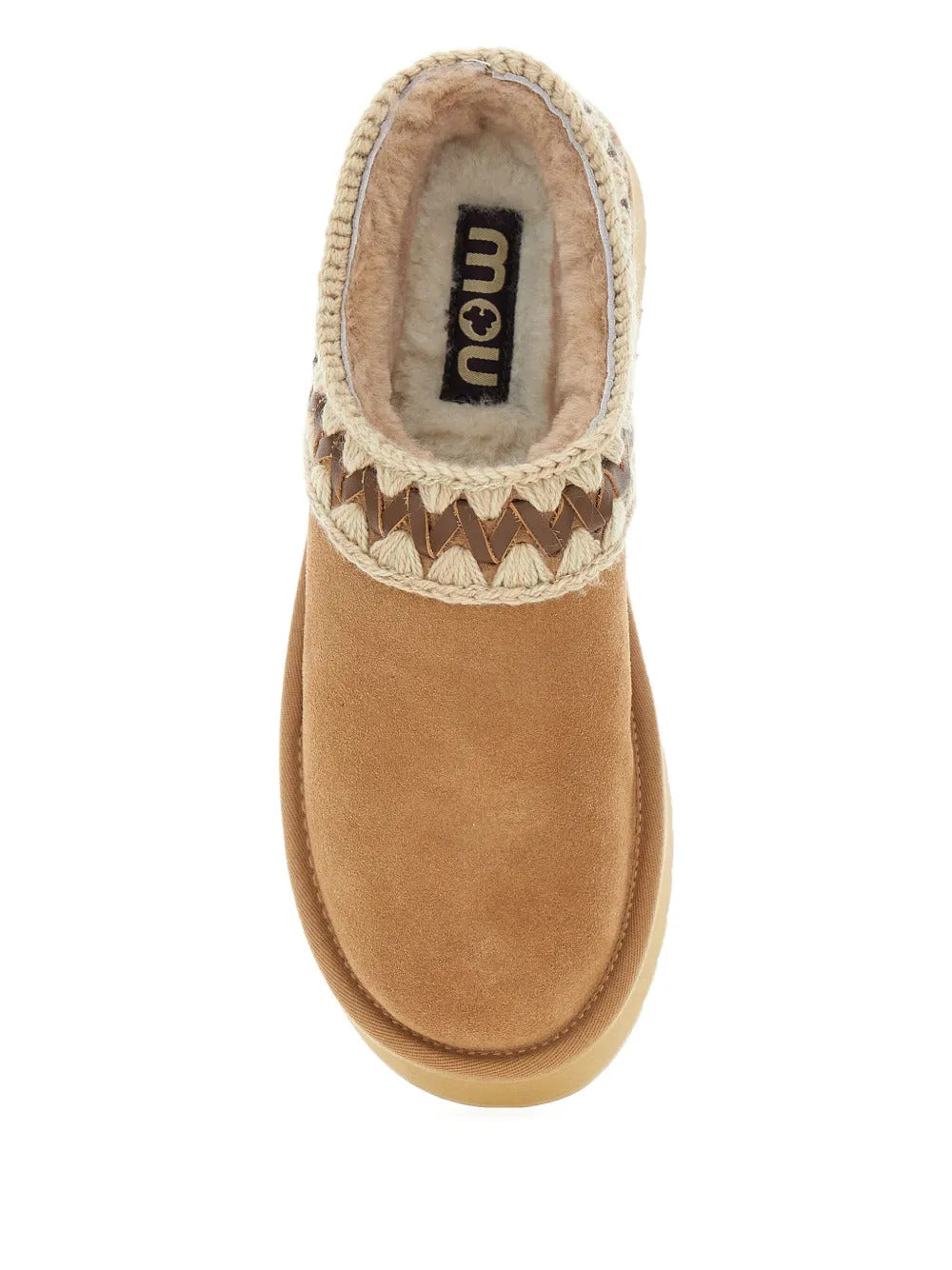 Mules in pelle scamosciata con plateau