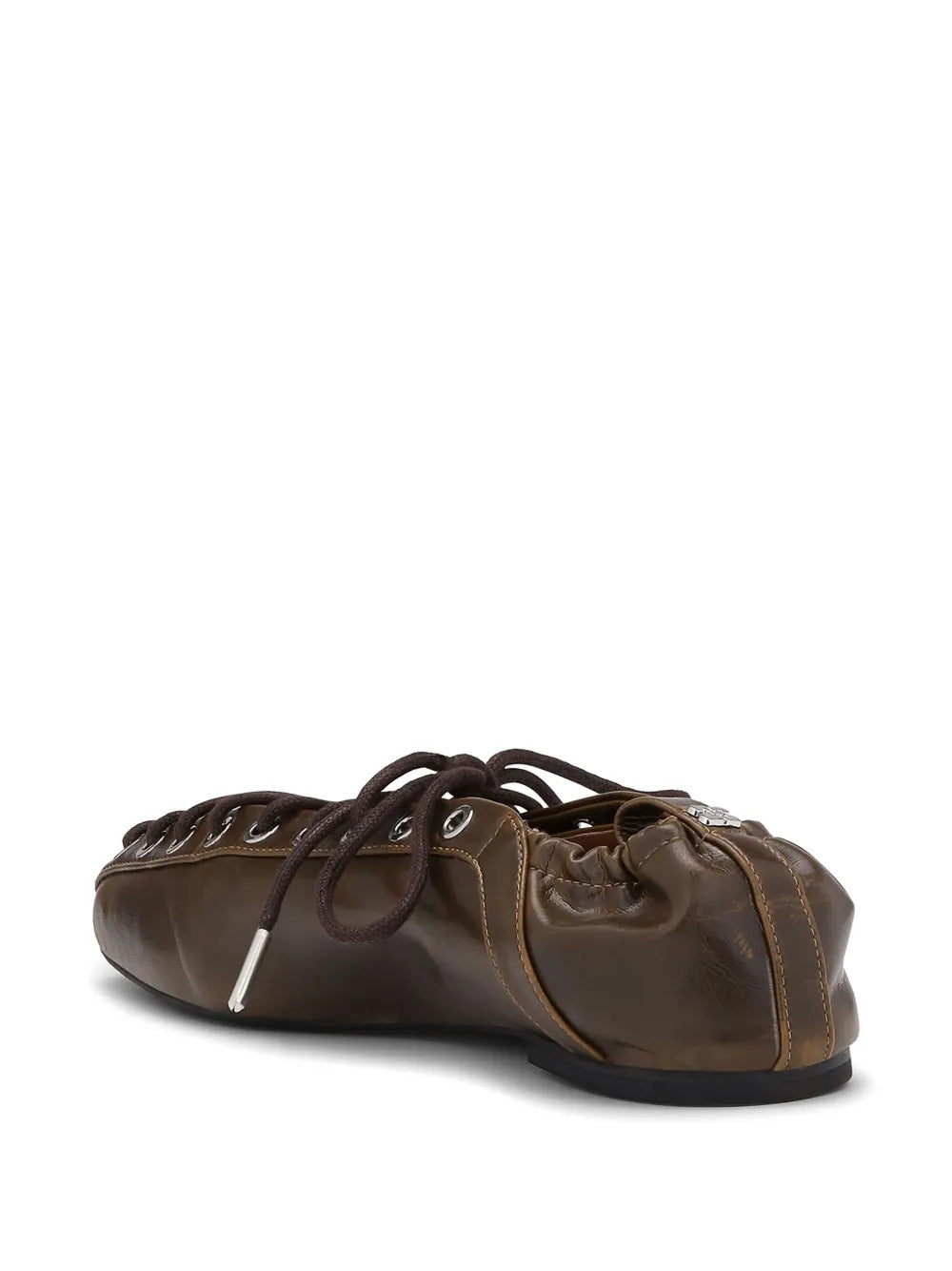 Ballerine stringate in pelle