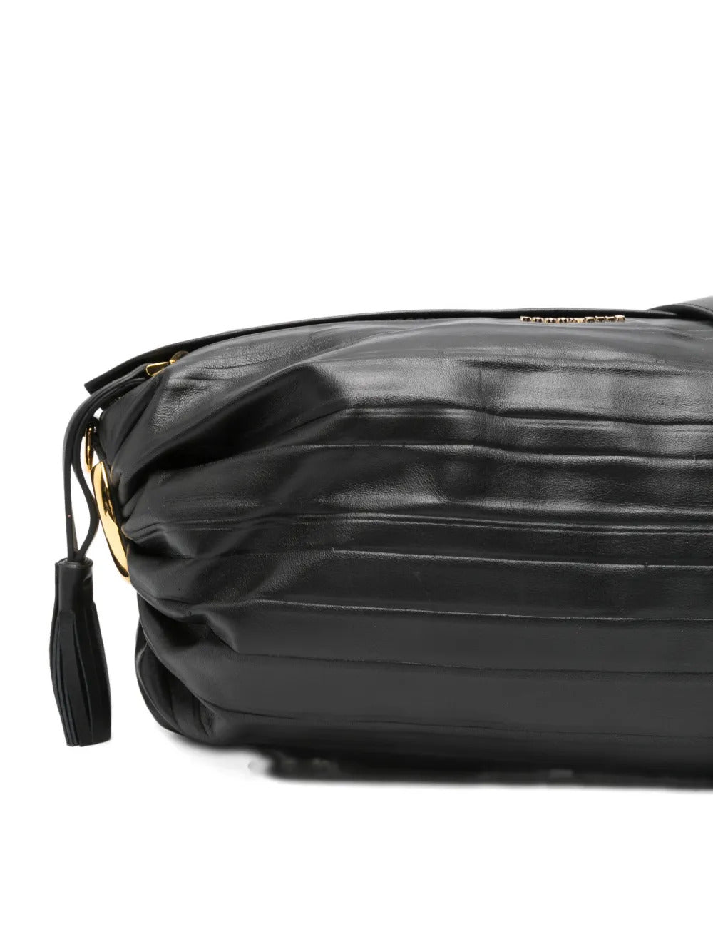 logo-lettering leather satchel