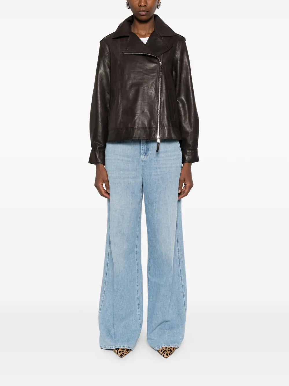 Chardonnay zipped leather jacket