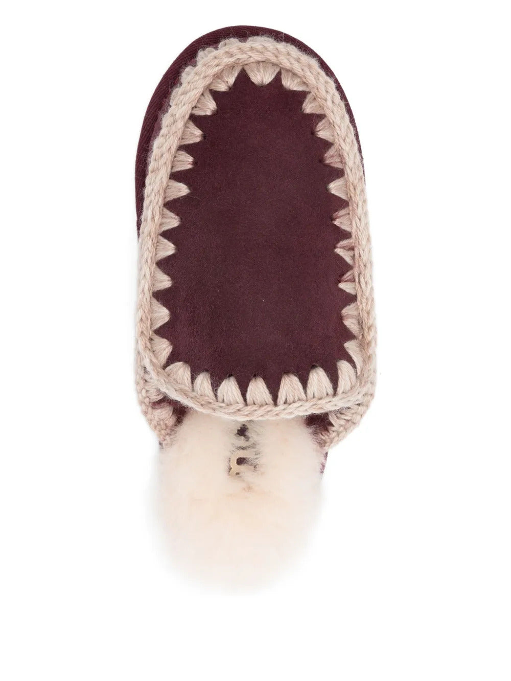 crochet-detail sheepskin mules