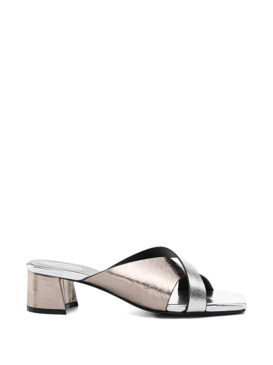 crossover-strap leather sandals
