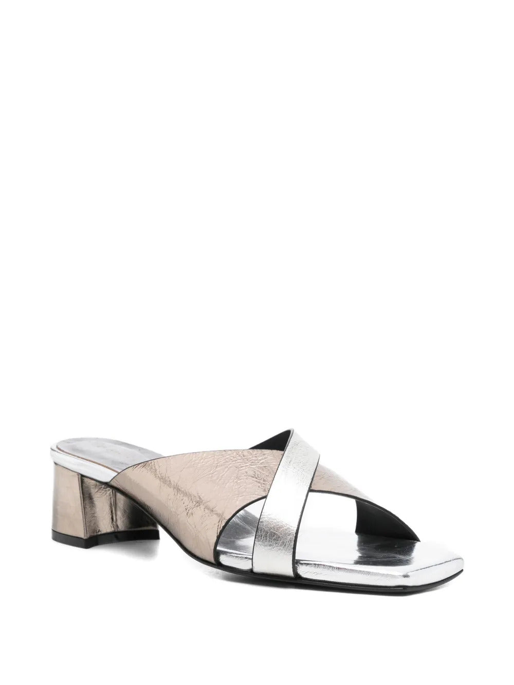 crossover-strap leather sandals