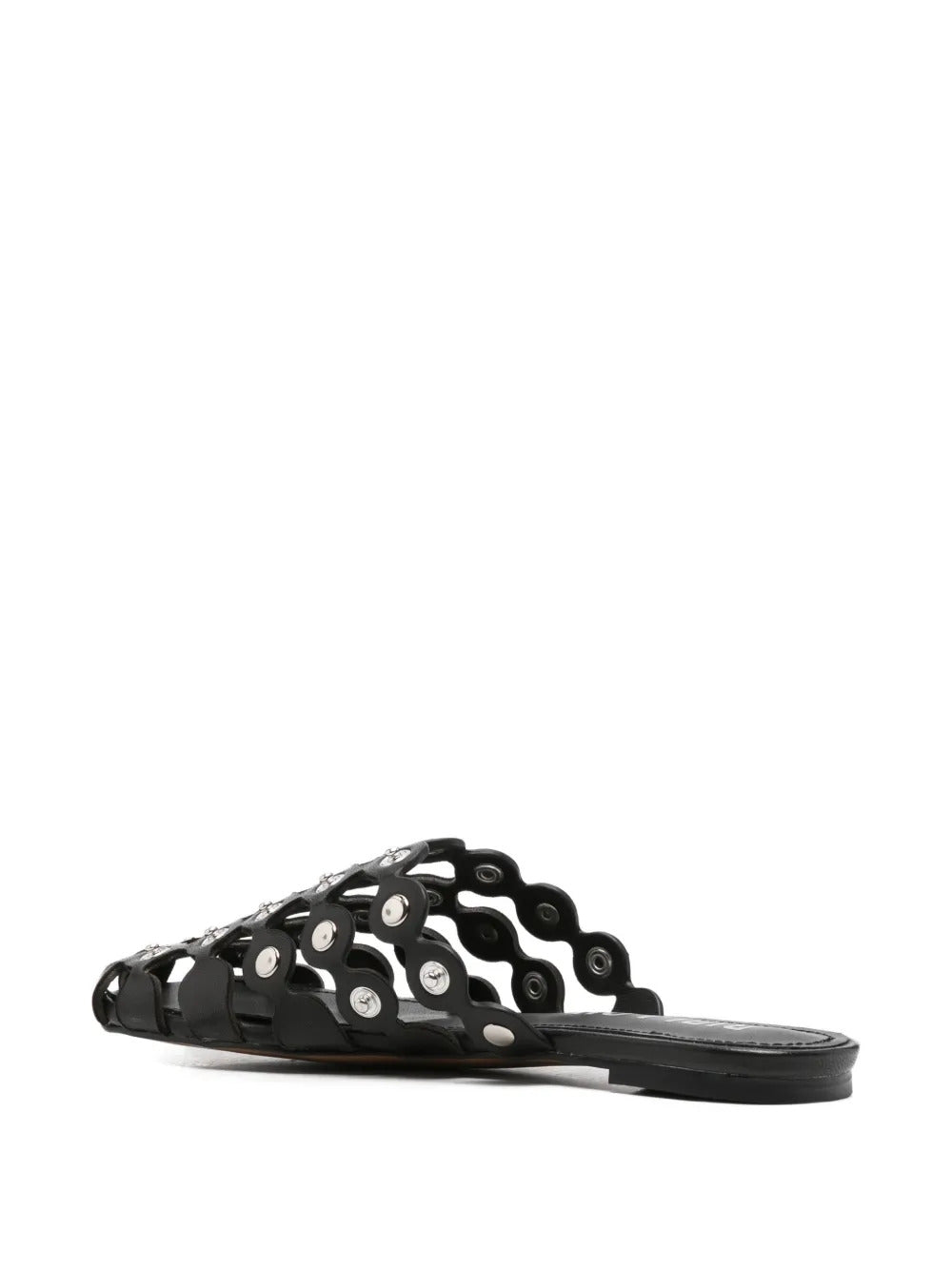 embellished leather slippers