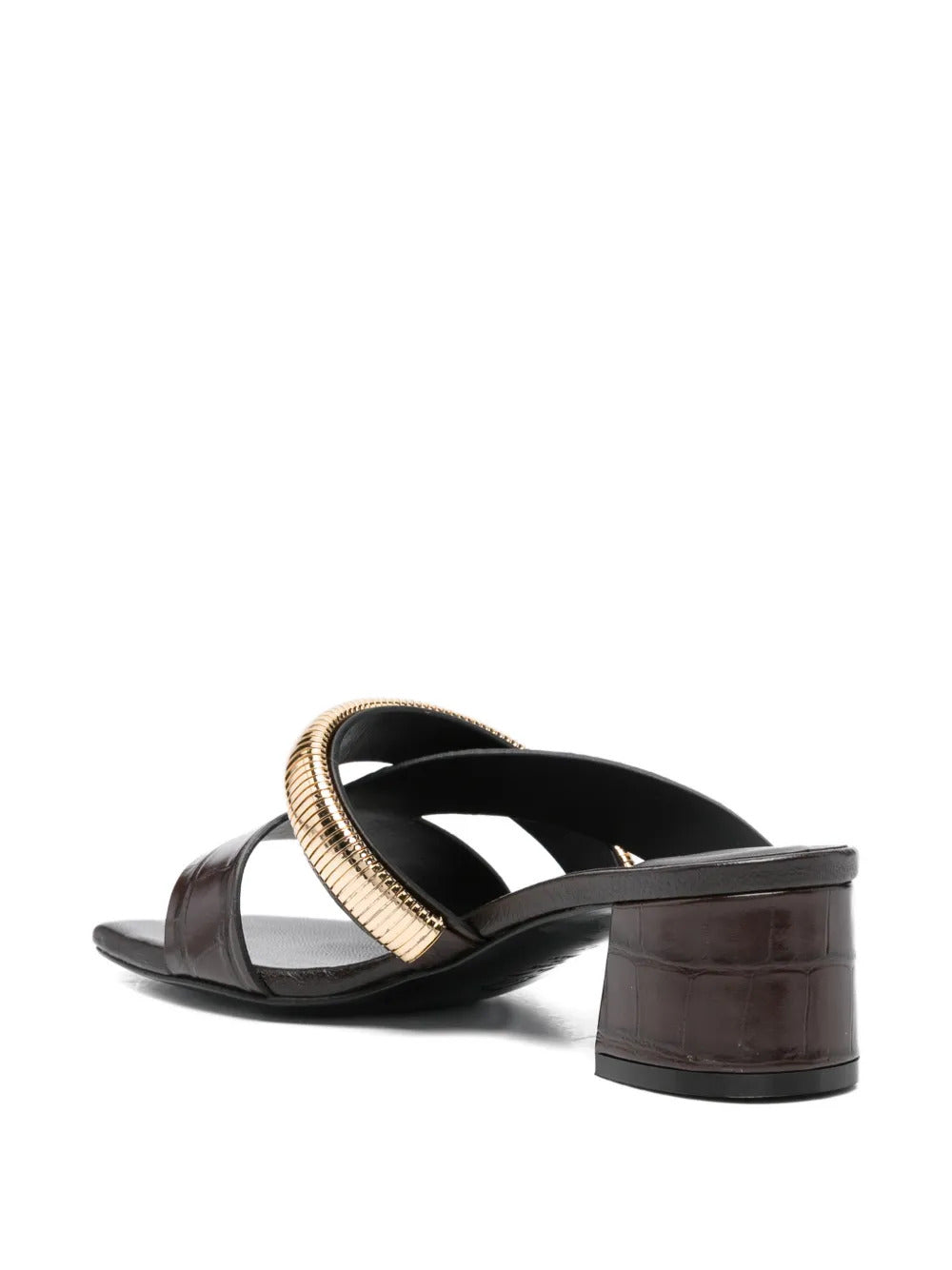 croc-effect strap sandals