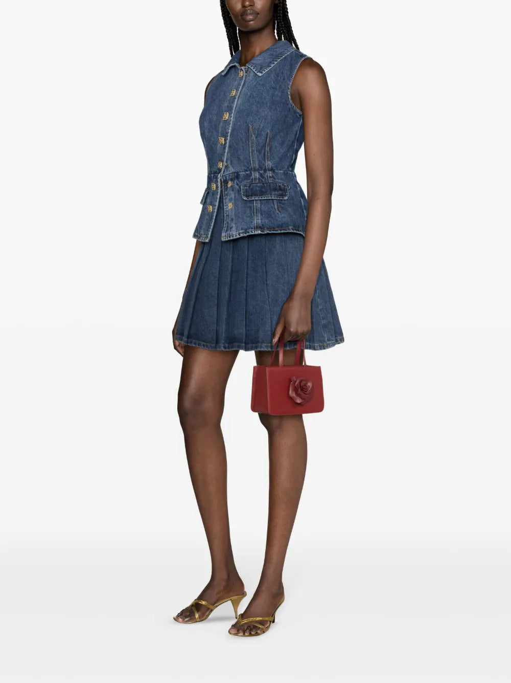 Chemisier denim con pieghe