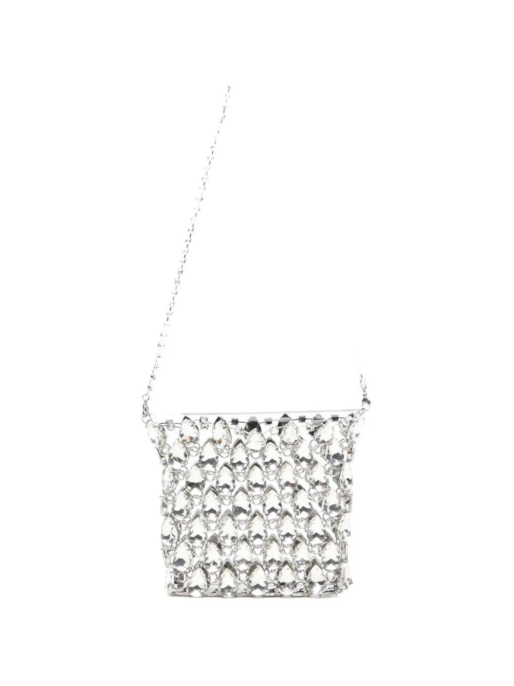 Chainmail crystal-embellishment shoulder bag