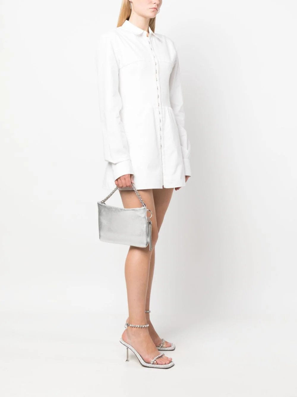 Callie metallic tassel clutch