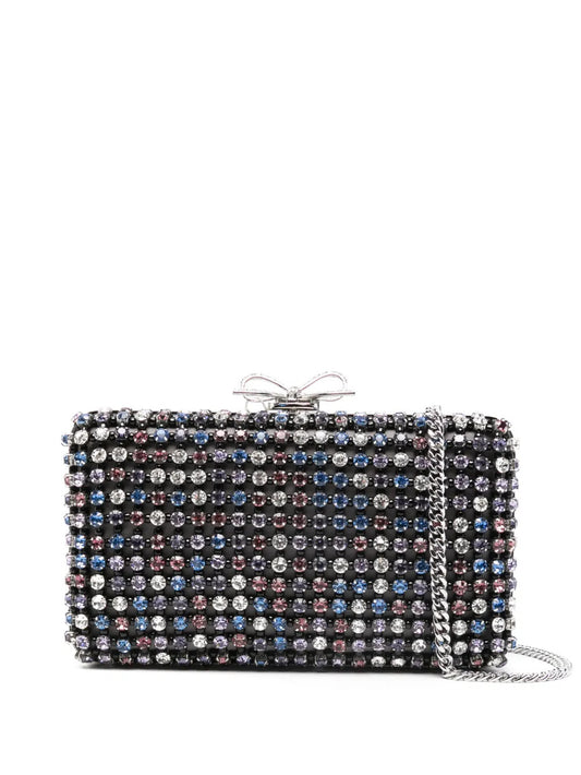chainmail crystal-embellished mini clutch bag