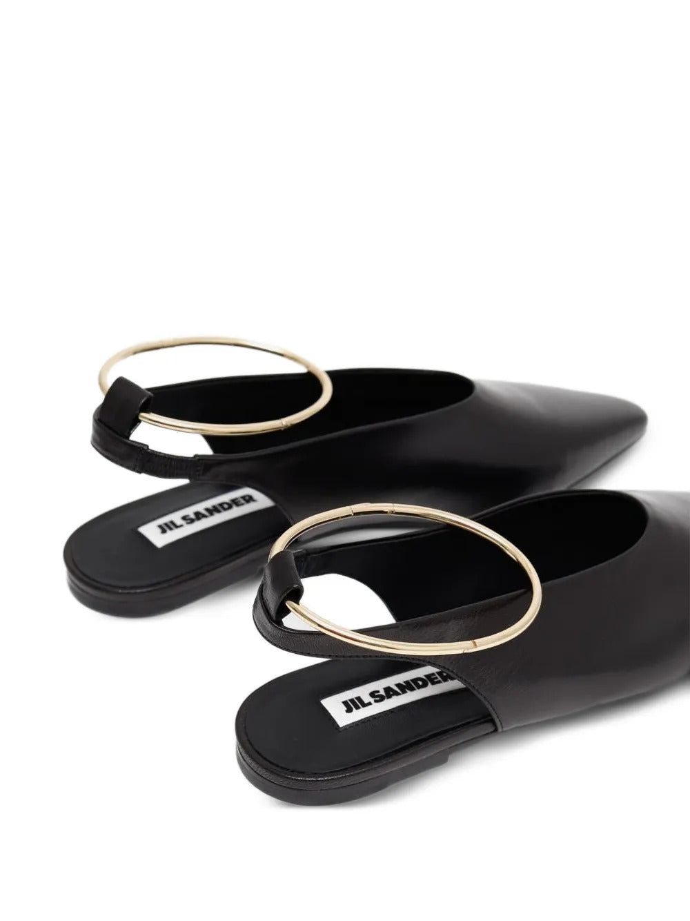 35mm pointed-toe ring-detail ballet flats