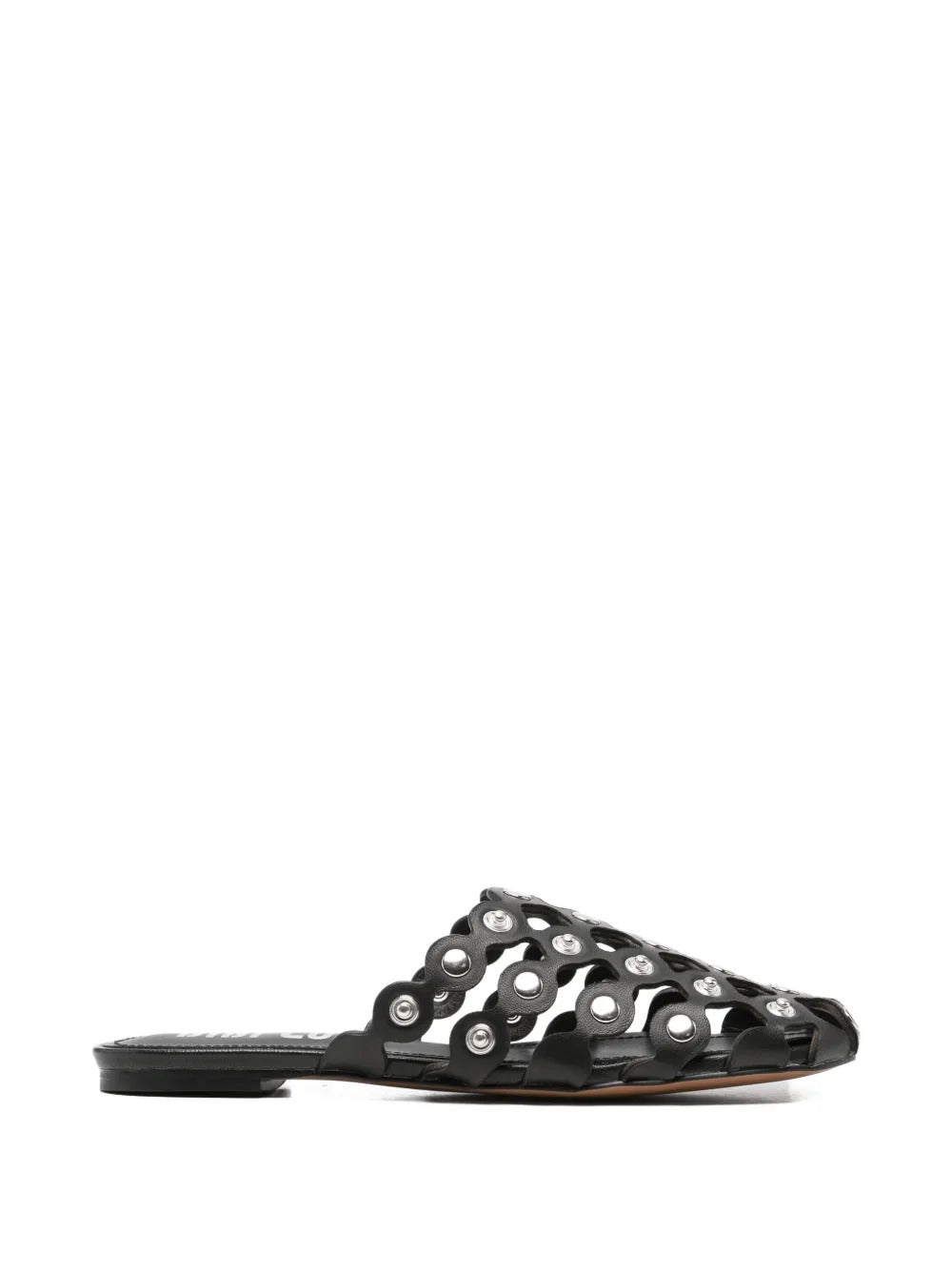 embellished leather slippers