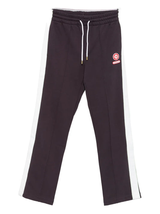 side-stripe cotton trousers