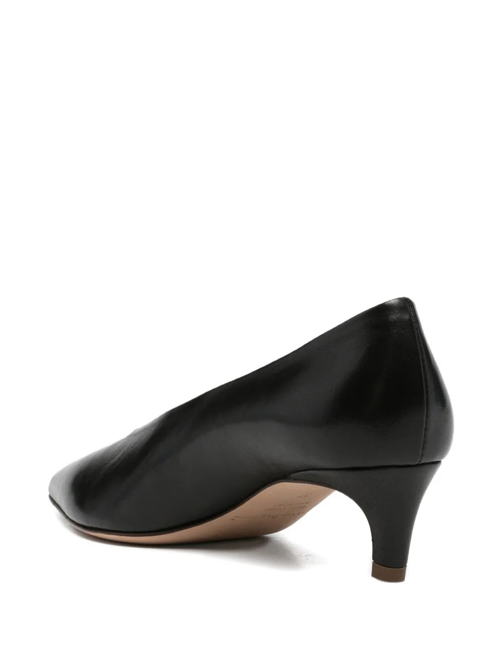 black leather pointed toe