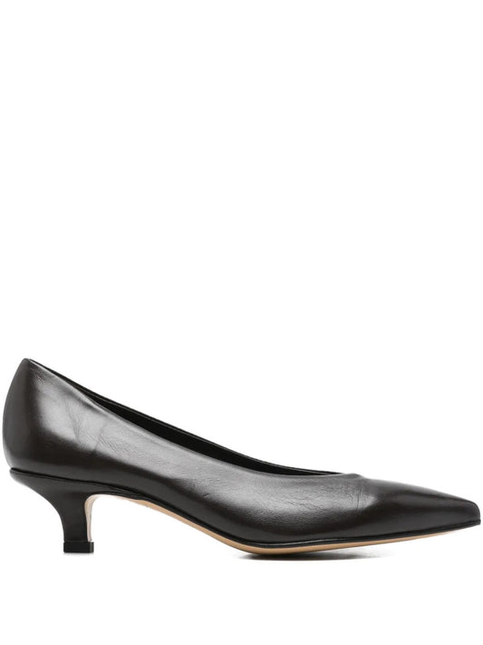 pointed-toe leather pumps