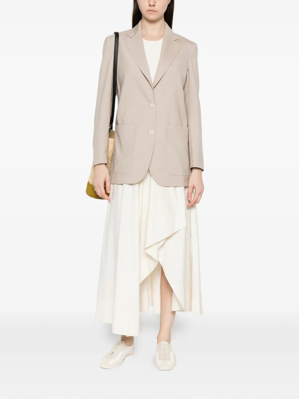 Blazer con tasche applicate e bottoni