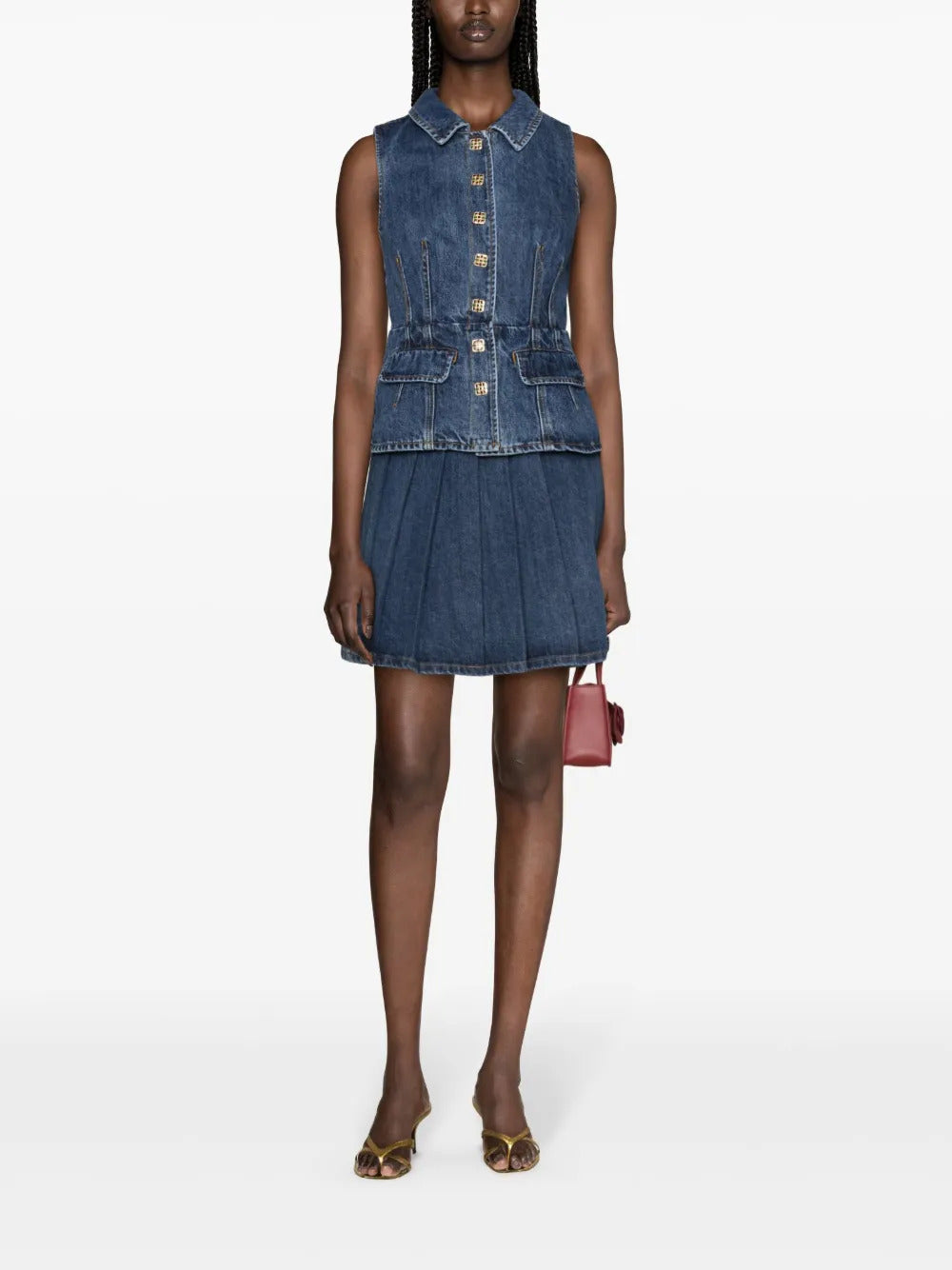 Chemisier denim con pieghe