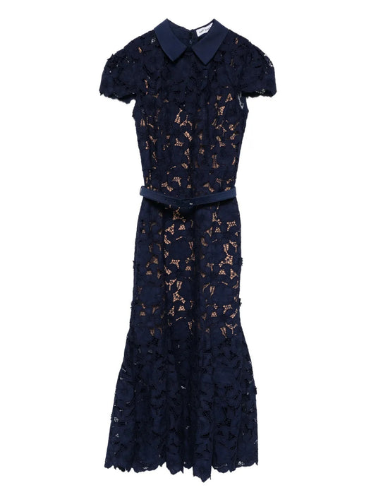 guipure-lace midi dress