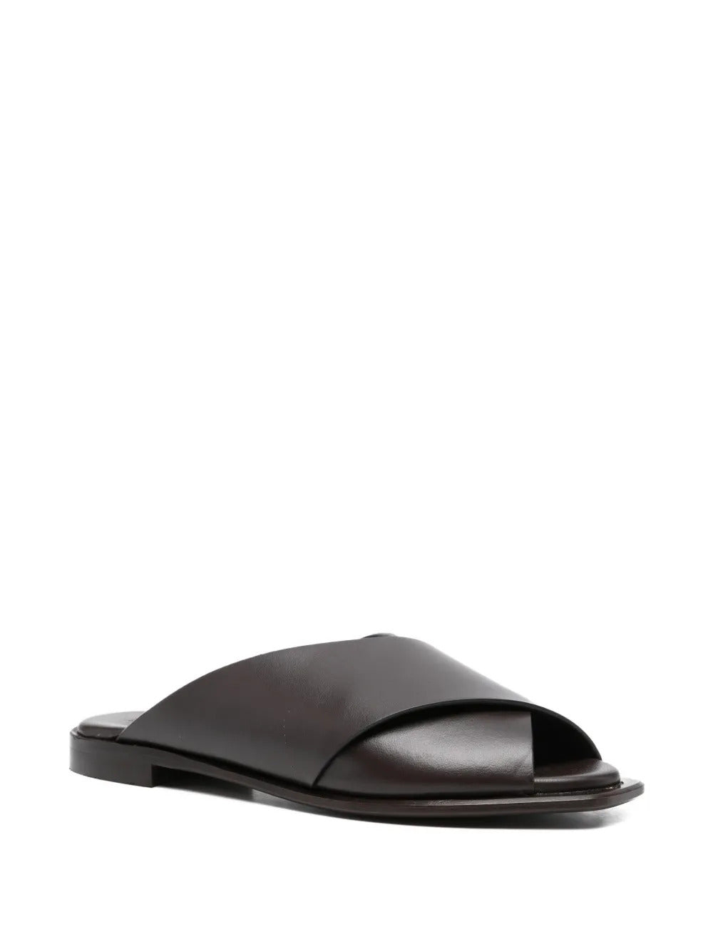 crossover leather sandals