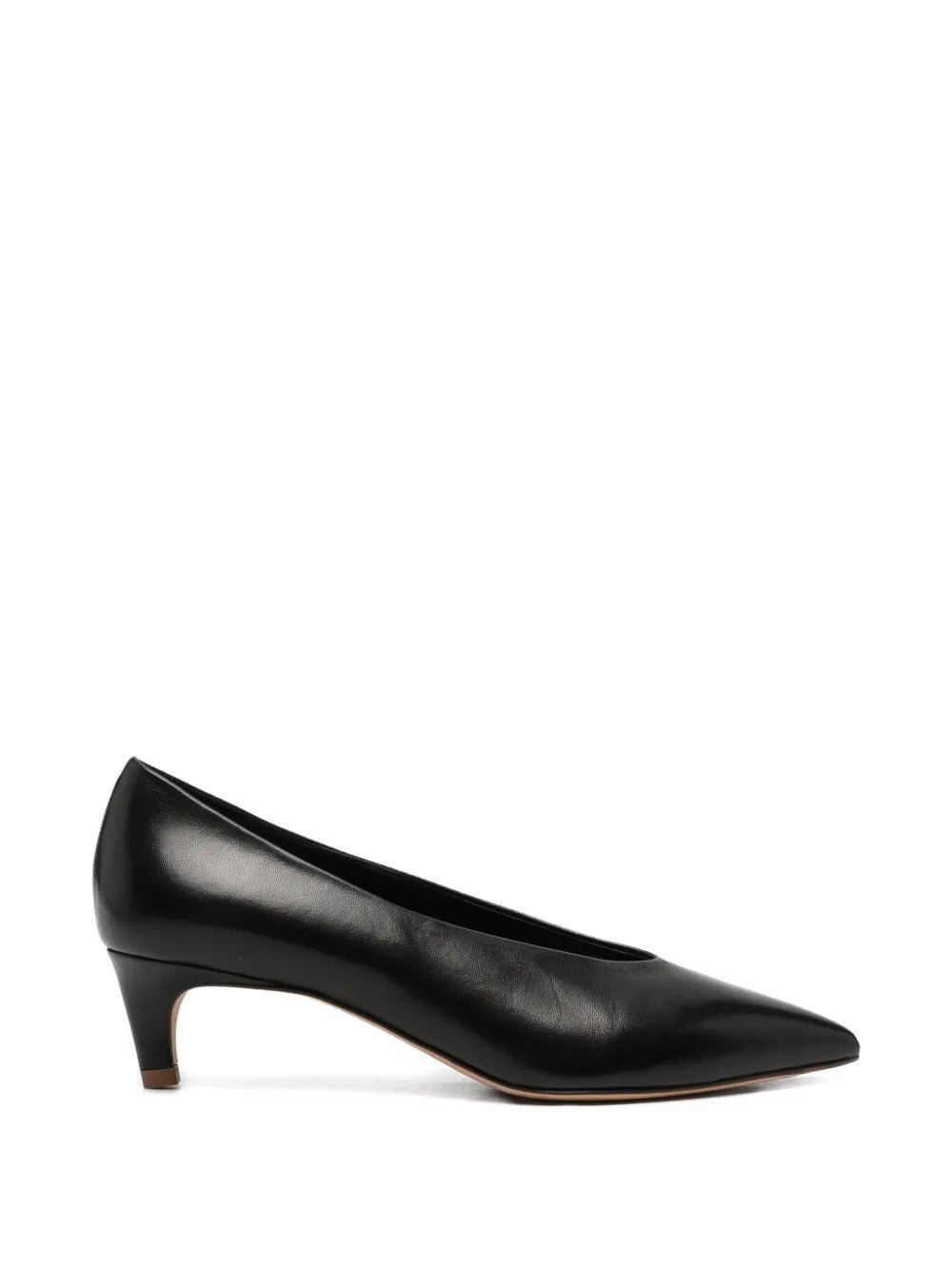 black leather pointed toe