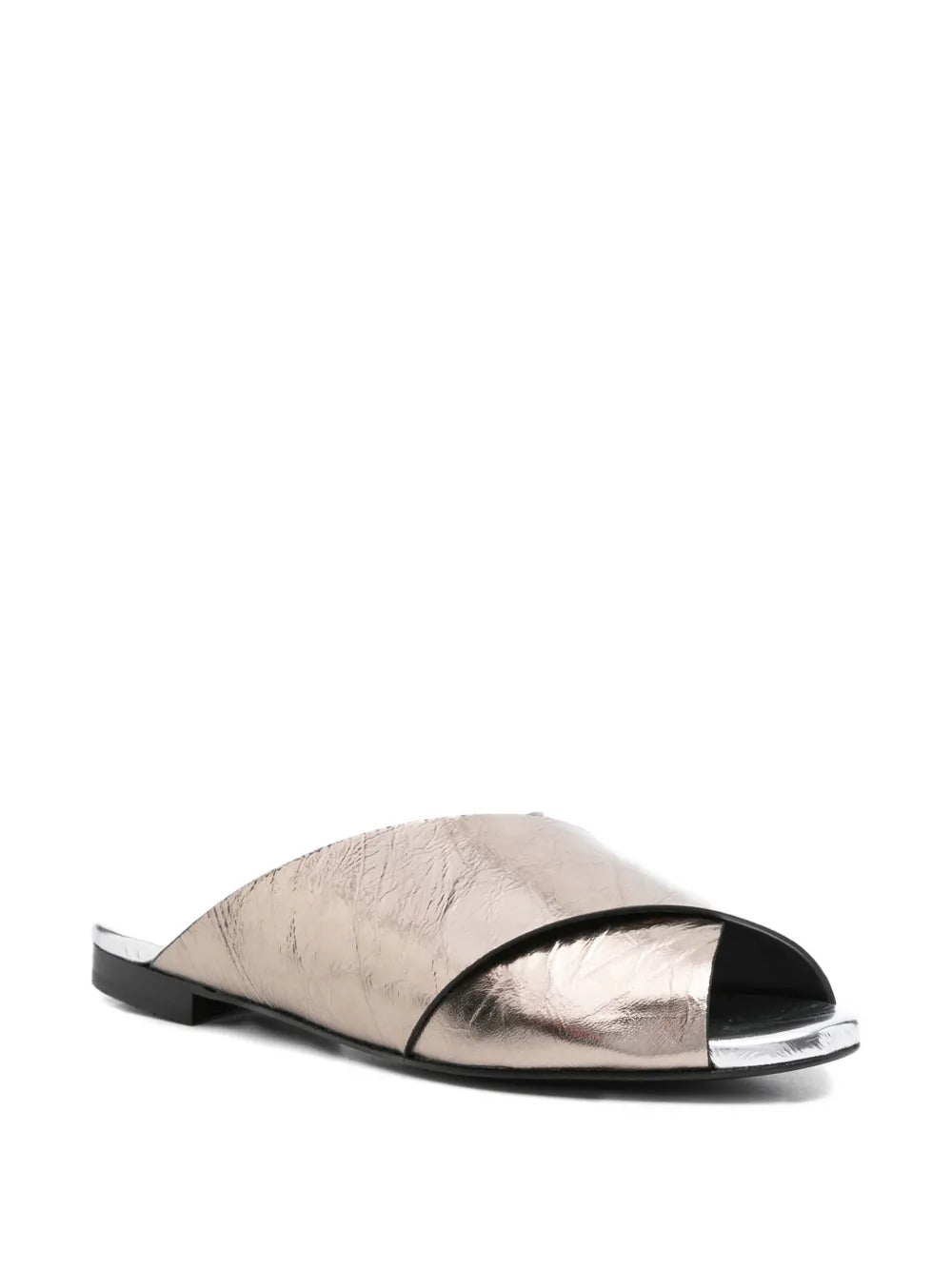 crossover leather sandals
