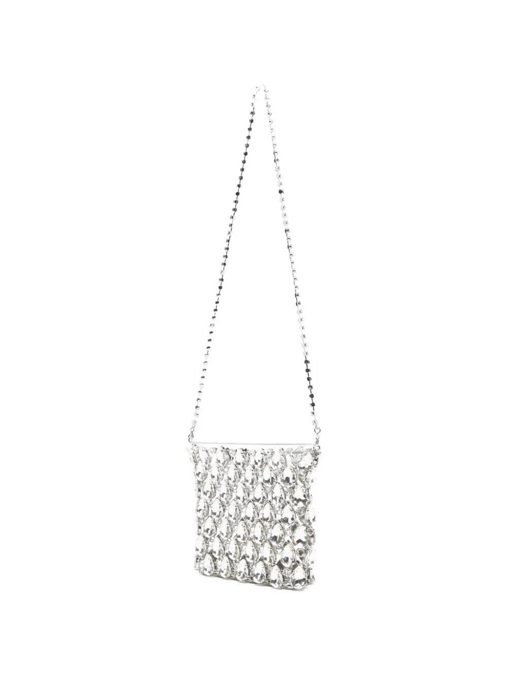 Chainmail crystal-embellishment shoulder bag