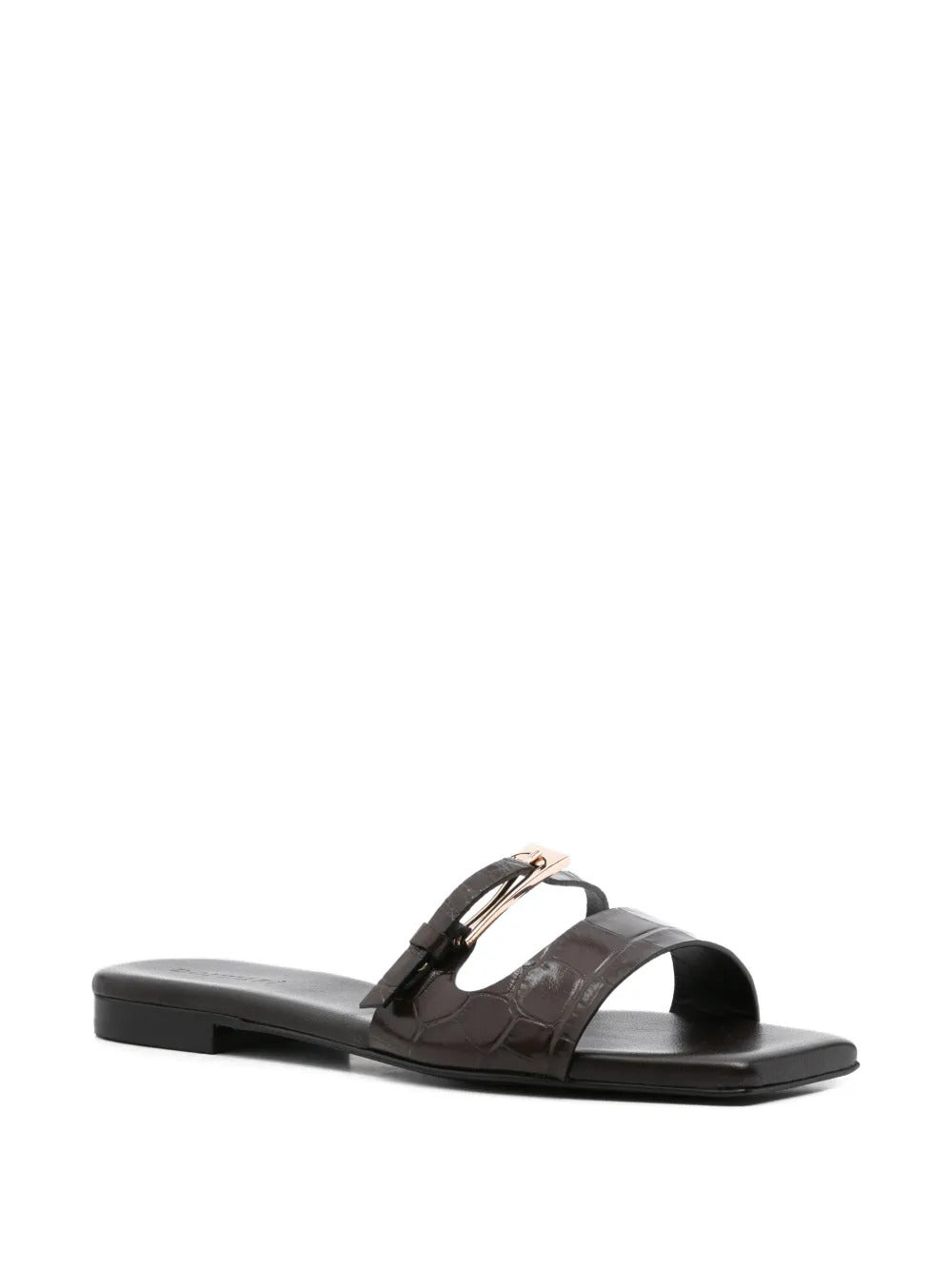 buckle detail leather sandals