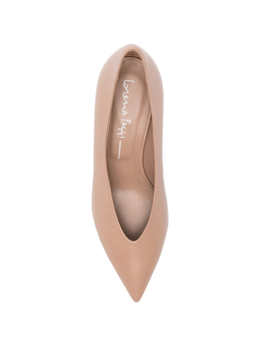 beige leather pointed toe slip-on style