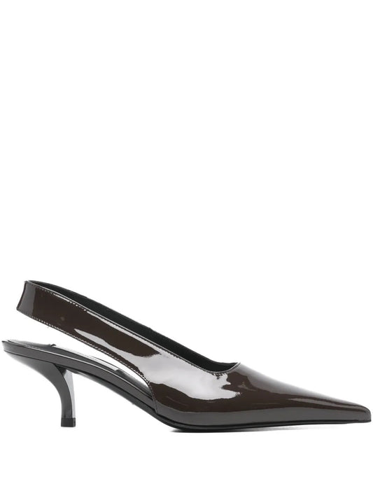 slingback calf leather pumps
