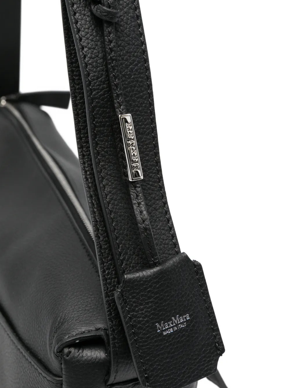 Borsa a spalla in pelle con zip