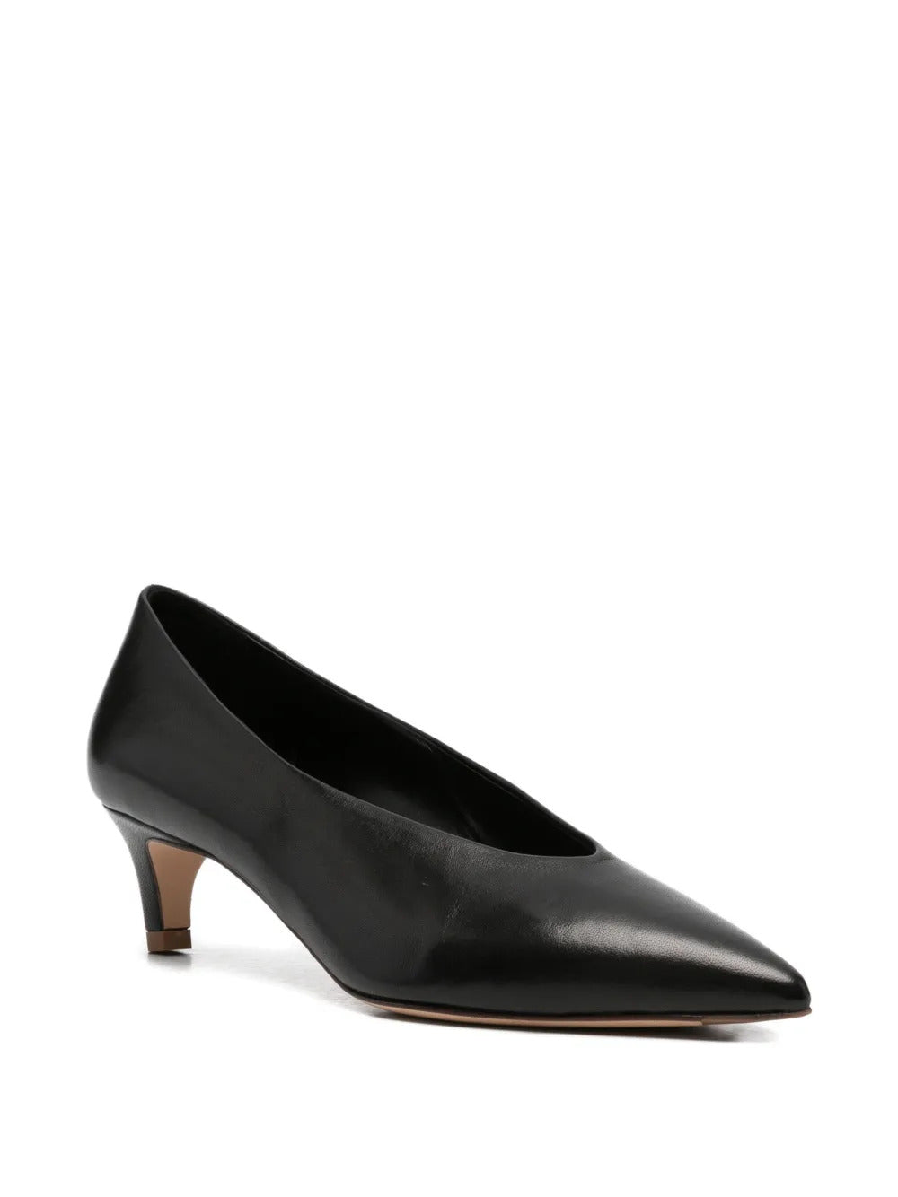 black leather pointed toe
