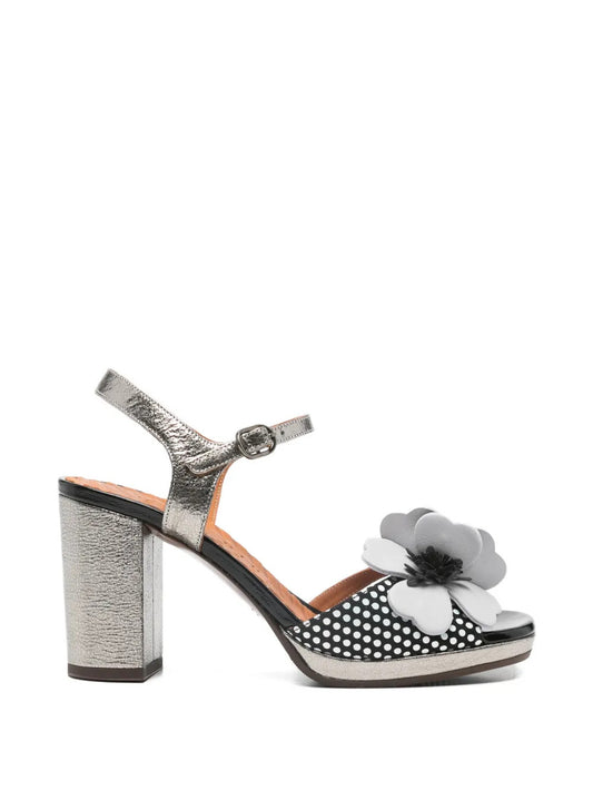 flower polka-dot sandals