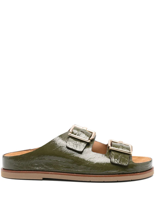 patent-leather sandals