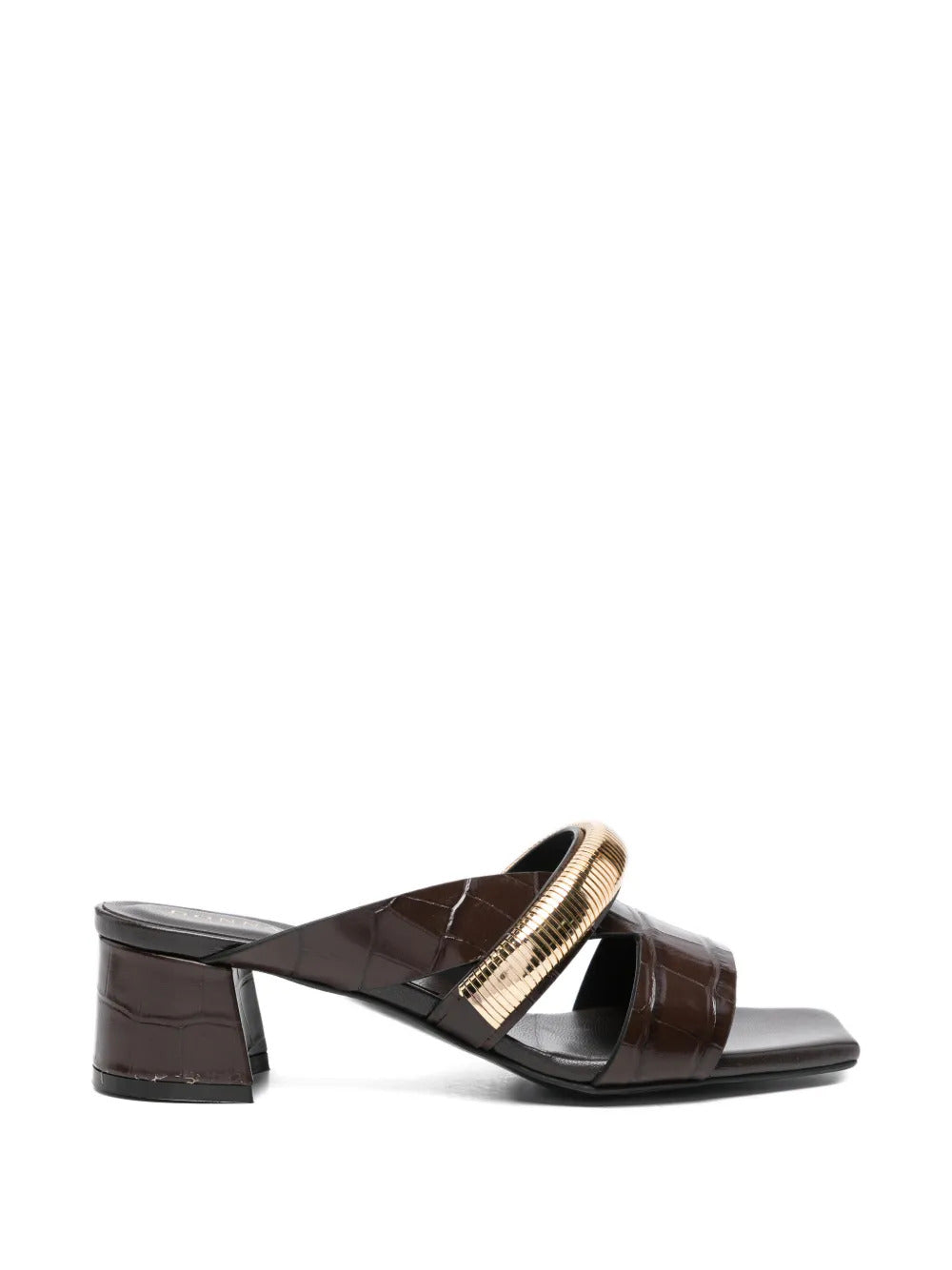 croc-effect strap sandals
