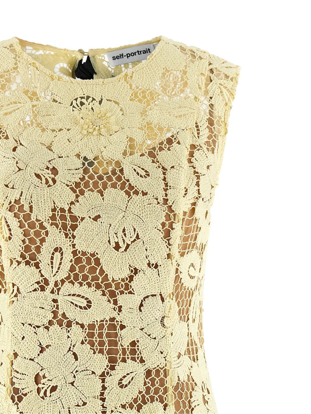 crochet-lace midi dress