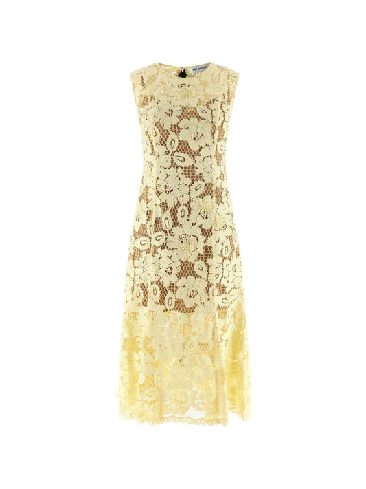 crochet-lace midi dress