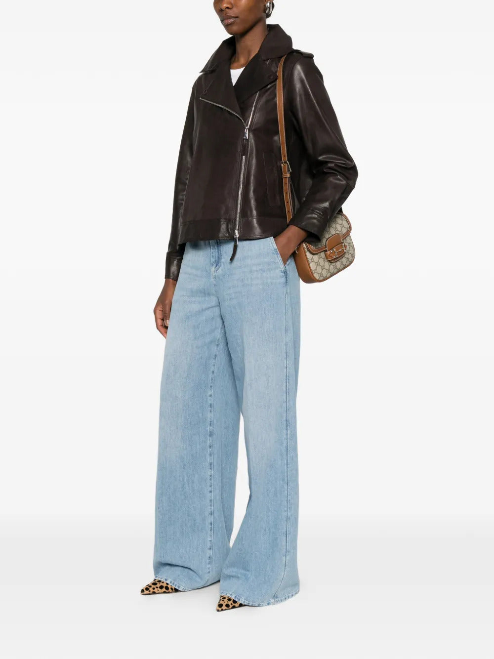 Chardonnay zipped leather jacket