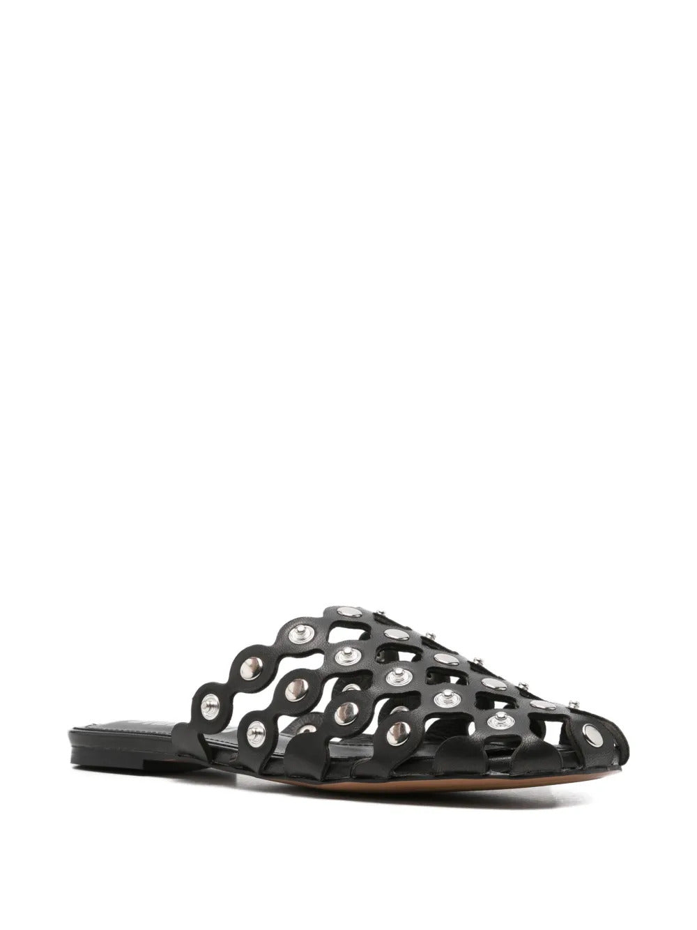 embellished leather slippers