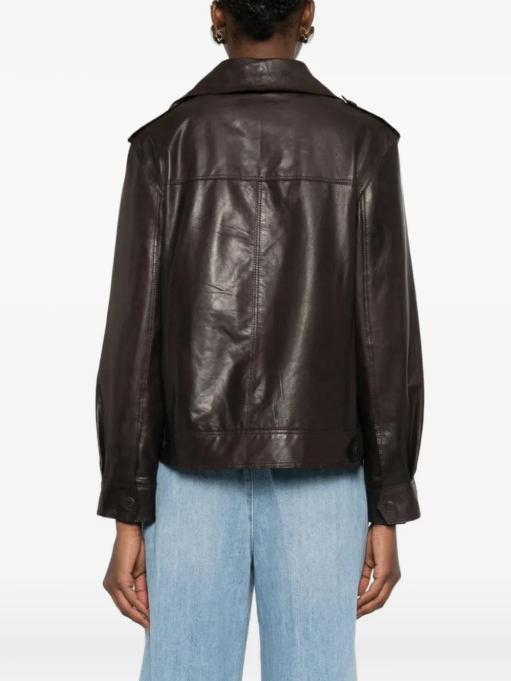 Chardonnay zipped leather jacket