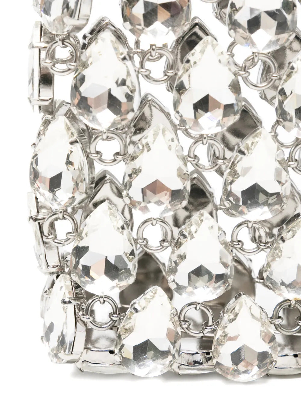 Chainmail crystal-embellishment shoulder bag