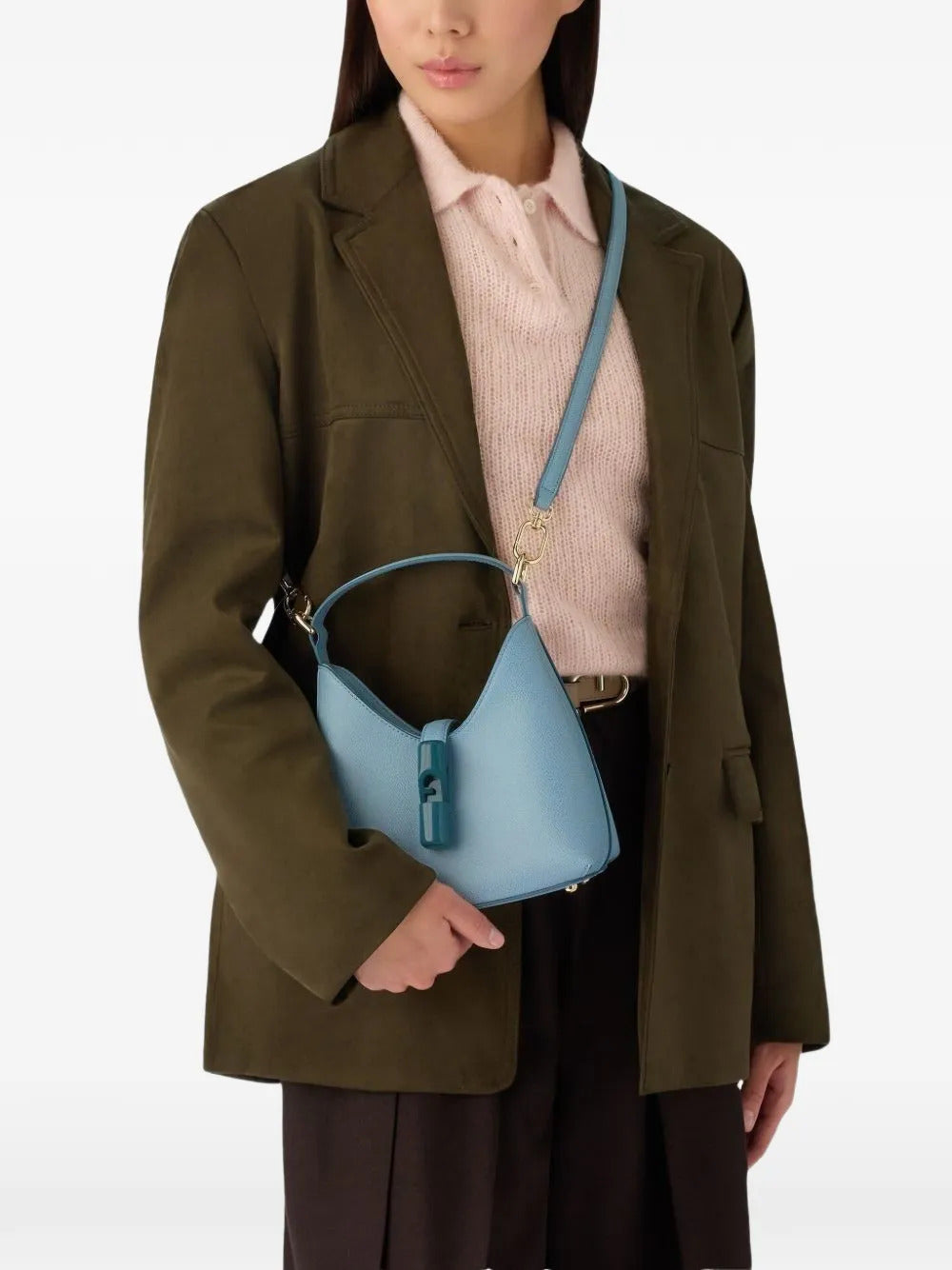 Borsa Iride mini con dettaglio cilindrico in metallo