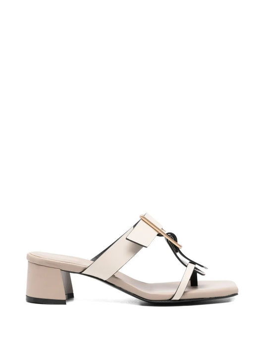 beige leather sandals