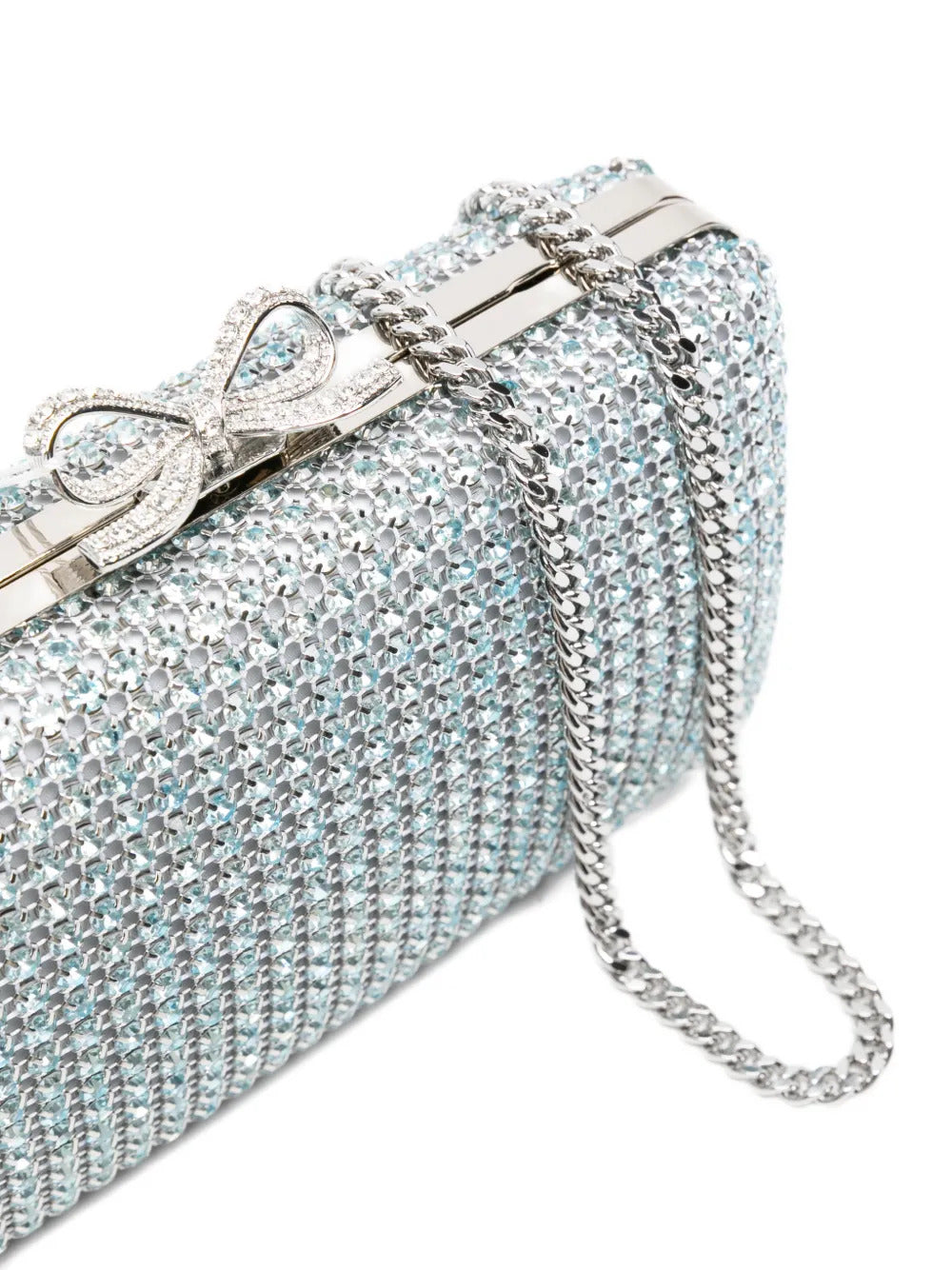 Chainmail embellished clutch bag