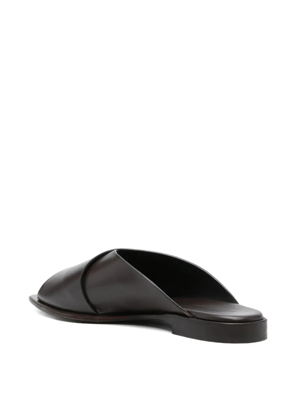 crossover leather sandals